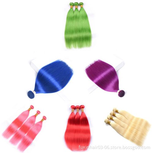 Human Hair Bundles Rubberband Hair Extension Dark Blue Brazilian Human Hair No Shedding No Tangle No Smell Soft Full End 8"-30"